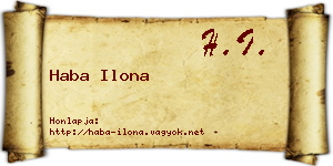 Haba Ilona névjegykártya